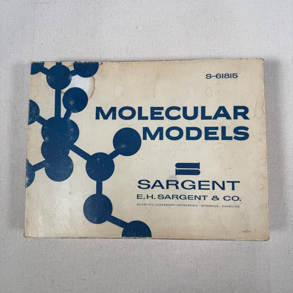 Vintage Sargent Molecular Models Kit S-61815 EH Sargent Co Chemistry Set Wooden